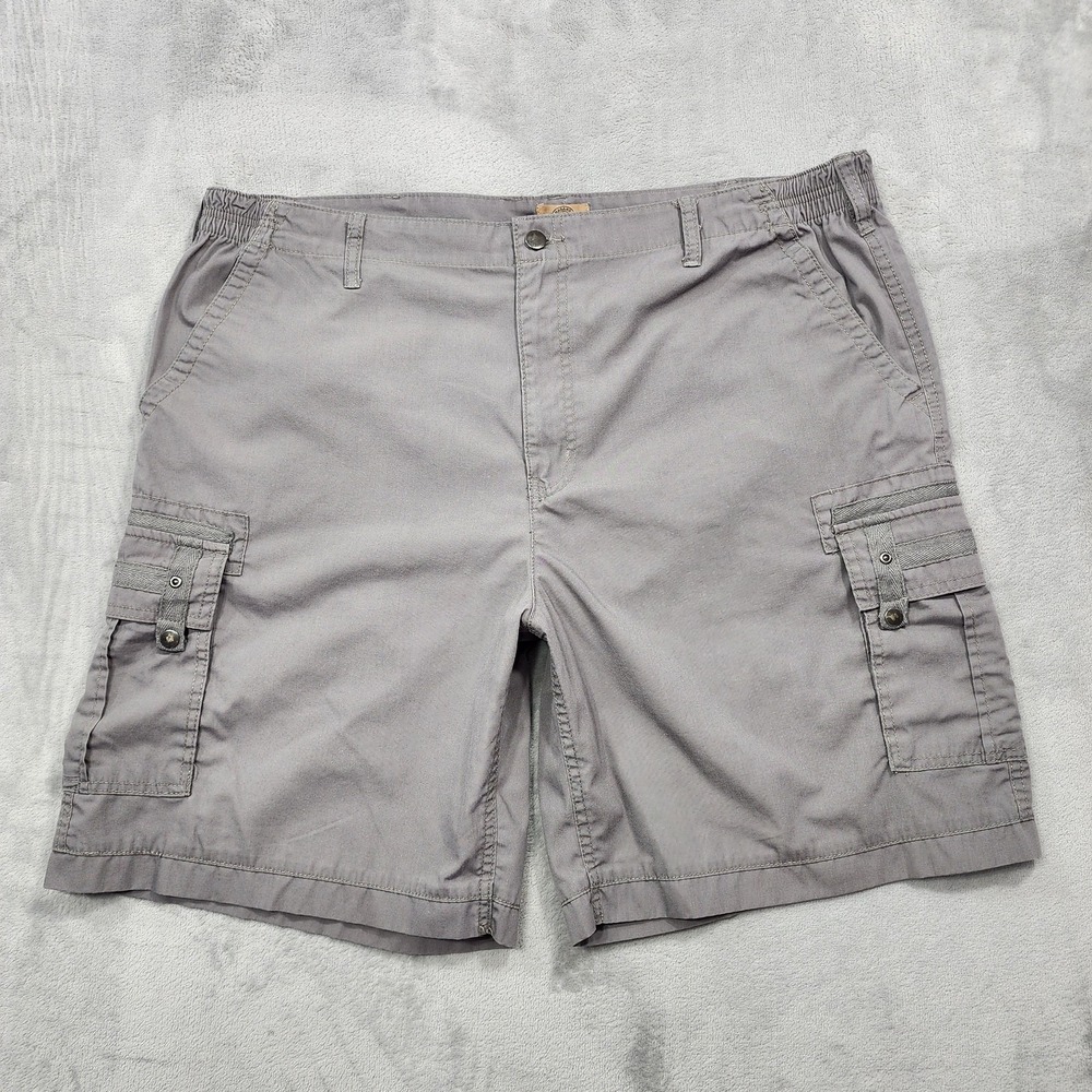 Vintage Haband Travelers Shorts Mens 42 Gray Cargo Elastic Waist Casual Outdoor